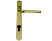 Carlisle Brass Straight Narrow Plate, 92mm C/C, Euro Lock, Polished Brass Door Handles - M86NP (sold in pairs)